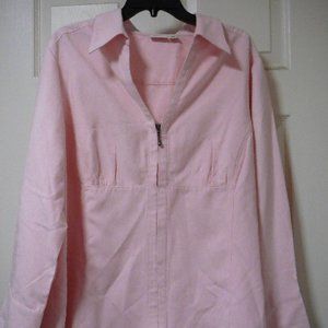 Cato Woman Lightweight Pink V-neck Full Zip Long SleeveJacket - Size 18/20W